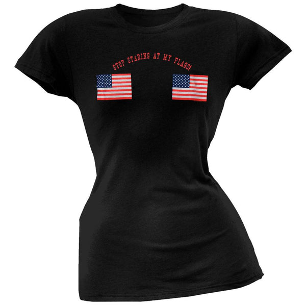 Stop Staring American Flags Juniors T-Shirt