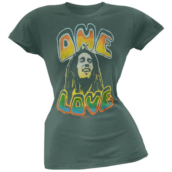 Bob Marley - One Love Green Juniors T-Shirt