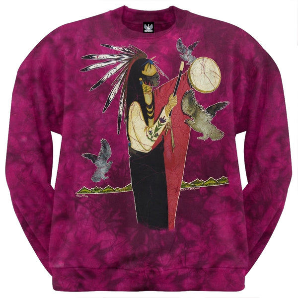 Eagle Calling Tie Dye Sweatshirt L/S Red