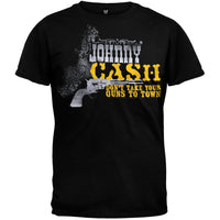 Johnny Cash - Guns Logo Black Soft T-Shirt