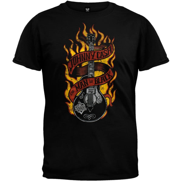 Johnny Cash - Guitar Flames T-Shirt