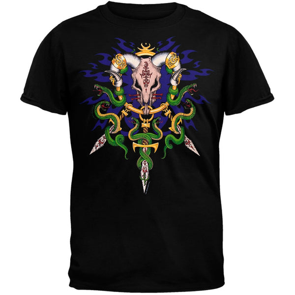 Tribal Celtic Horned Skull & Snakes T-Shirt