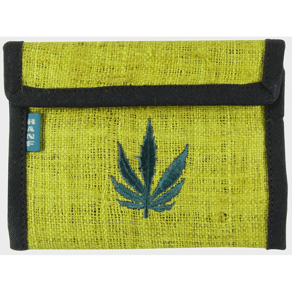Pot Leaf Logo Canary Yellow Hemp Wallet