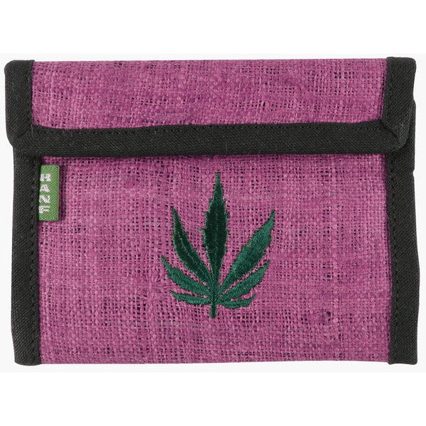 Pot Leaf Logo Pink Hemp Wallet