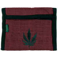 Pot Leaf Logo Burgundy Hemp Wallet