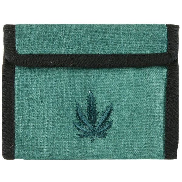 Pot Leaf Logo Green Hemp Wallet
