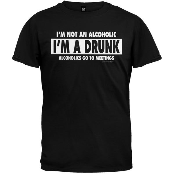 I'm A Drunk Black Adult T-Shirt