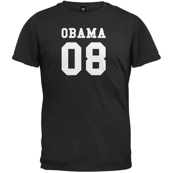 Obama '08 - Jersey Style Black T-Shirt