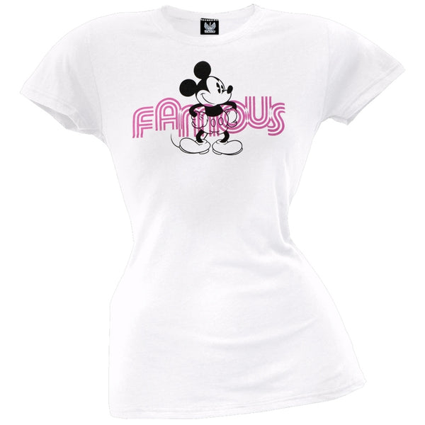 Mickey Mouse - Famous White Juniors T-Shirt