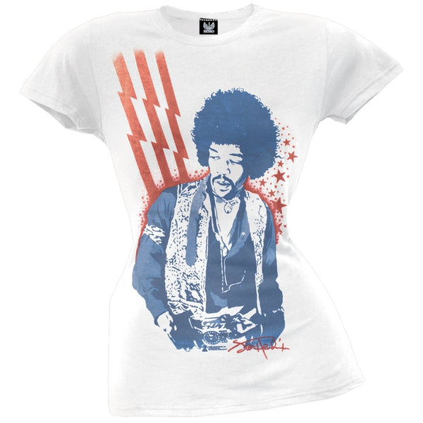 Jimi Hendrix - Stars And Stripes Juniors Burnout T-Shirt
