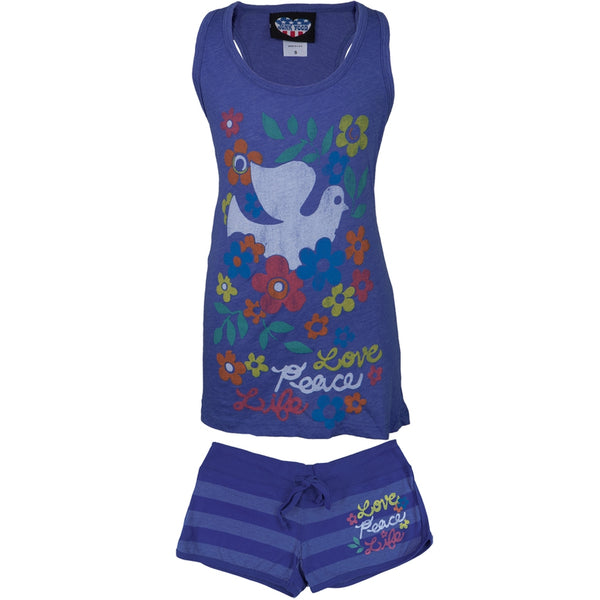 Peace Love Life Juniors Tank And Shorts Set