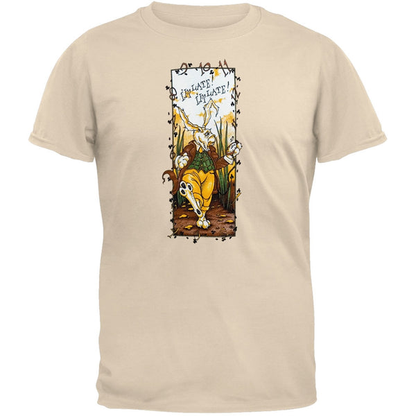 Alice In Wonderland - Late Rabbit - Tan T-Shirt