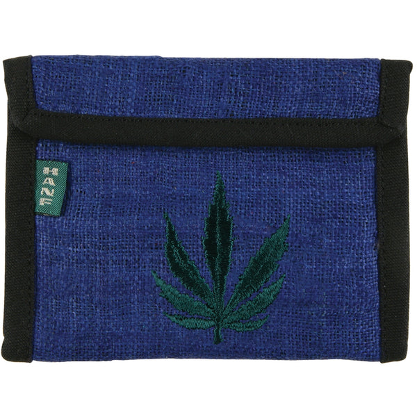 Pot Leaf Logo Blue Hemp Wallet