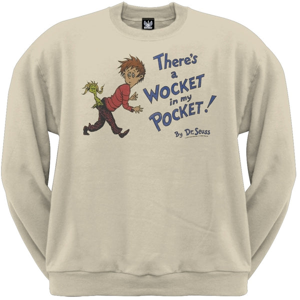 Dr. Seuss - Wocket Cover Distressed Crew Neck Sweatshirt