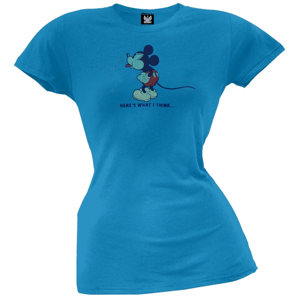 Mickey Mouse - What I Think Blue Juniors Plus Size T-Shirt