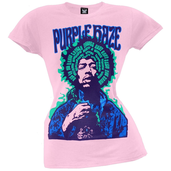 Jimi Hendrix - Purple Haze Light Pink Juniors T-Shirt