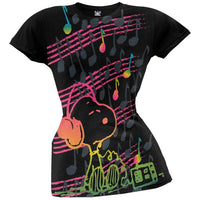 Peanuts - Neon Notes Juniors T-Shirt