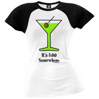 5 O'Clock Somewhere Happy Hour Cap Sleeve Juniors T-Shirt