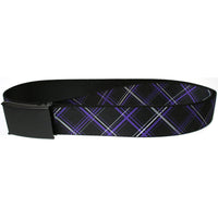 Plaid Black, Purple and Grey Web Belt