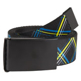 Plaid Black, Yellow, Turquoise and Grey Web Belt