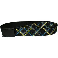 Plaid Turquoise, Yellow, Black and Grey Web Belt