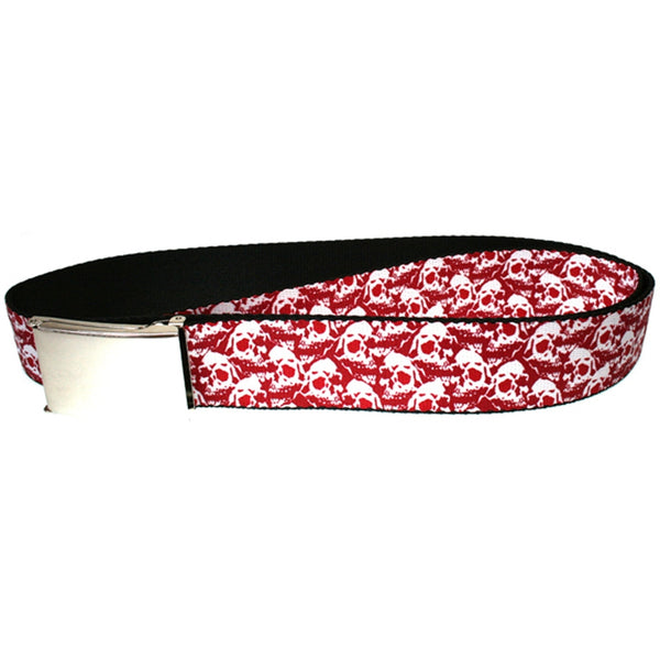 Skull Yard - Red and White Web Belt