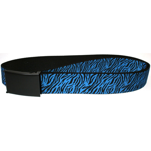 Zebra Turquoise Web Belt