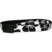 Hibiscus - White and Black Web Belt