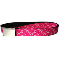 Mini Peace Hearts - Fuschia and White Web Belt