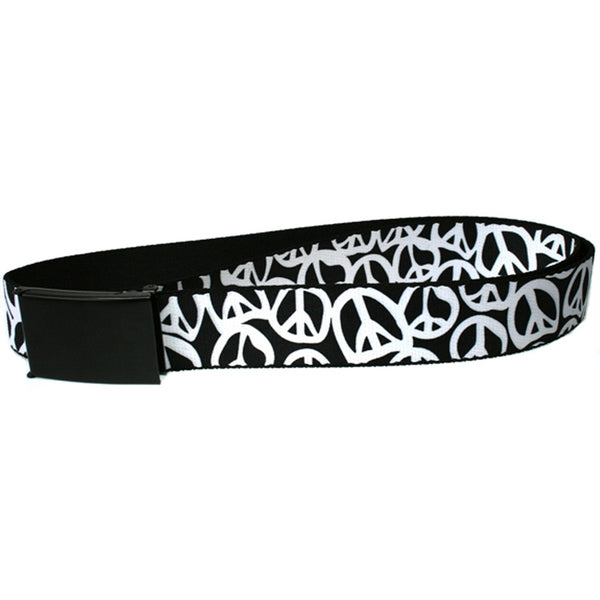 Peace - Black and White Web Belt