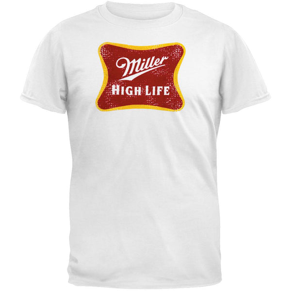 Miller - High Life Distressed Logo White T-Shirt