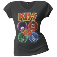 Kiss - Russian Roulette Juniors V-Neck T-Shirt