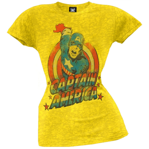 Captain America - Burnout Juniors T-Shirt