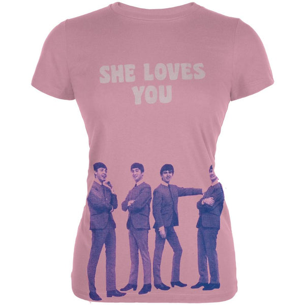 The Beatles - She Loves You Pink Juniors T-Shirt