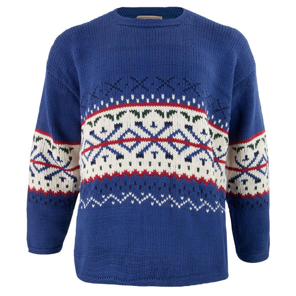 Blue Handmade Cotton Sweater