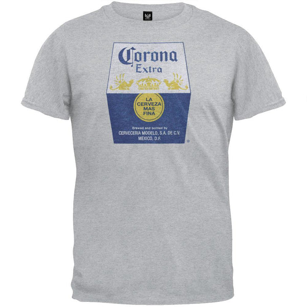 Corona - Distressed Logo Grey Adult T-Shirt