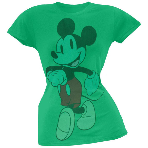 Mickey Mouse - Walking Green Juniors T-Shirt