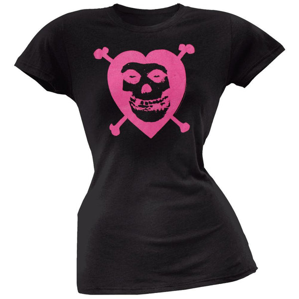 Misfits - Heart & Crossbones Black Juniors T-Shirt