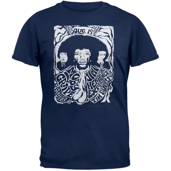 Jimi Hendrix - Flocked Concert Flyer T-Shirt