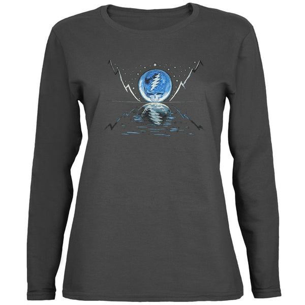 Grateful Dead - Blue Moon Grey Juniors Long Sleeve T-Shirt