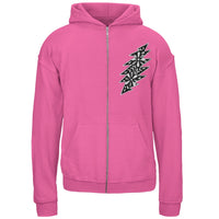 Grateful Dead - Black & White Calaveras Pink Youth Zip Hoodie