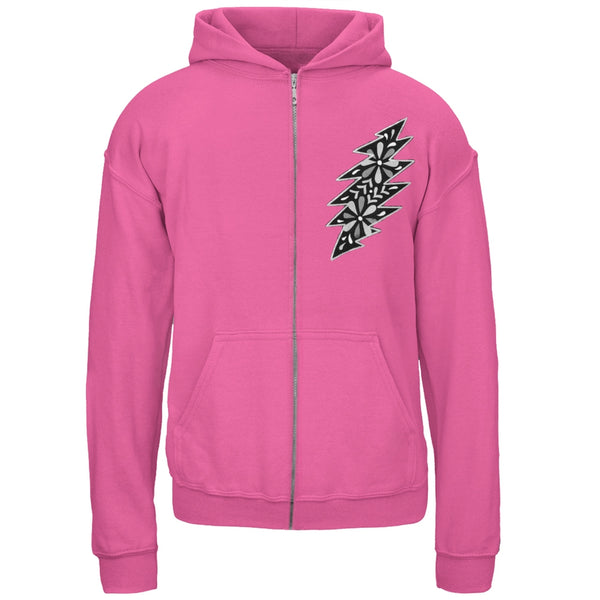 Grateful Dead - Black & White Calaveras Pink Youth Zip Hoodie