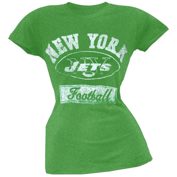New York Jets - Vintage Flock Logo Juniors T-Shirt
