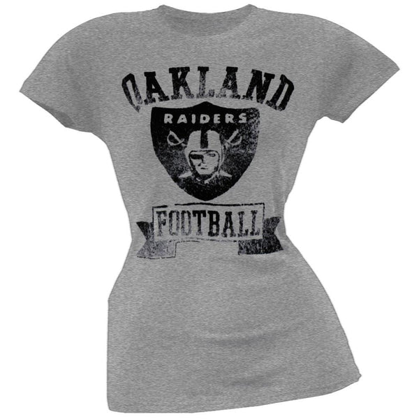 Oakland Raiders - Vintage Flock Logo Juniors T-Shirt