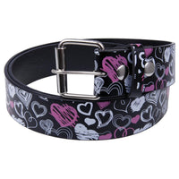 Heart Doodles Leather Belt