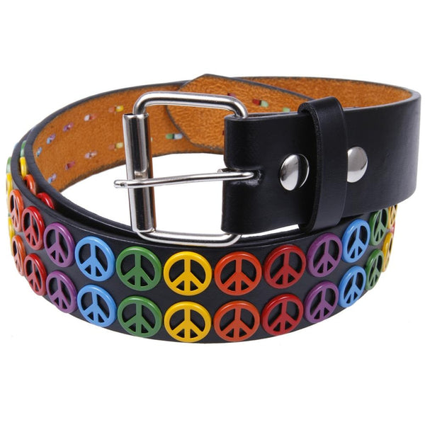 Peace Studs Leather Belt