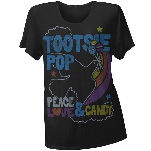 Tootsie Pop - Peace Love Candy Juniors Boyfriend T-Shirt