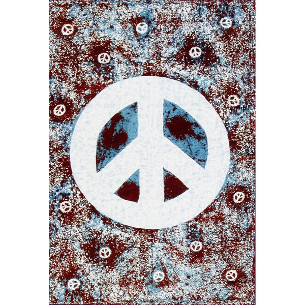 Blue Peace Sign Tapestry