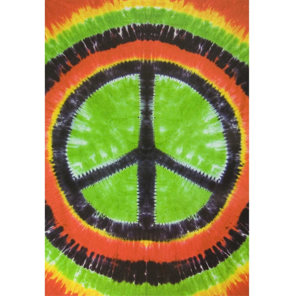 Rasta Peace Sign Tie Dye Tapestry