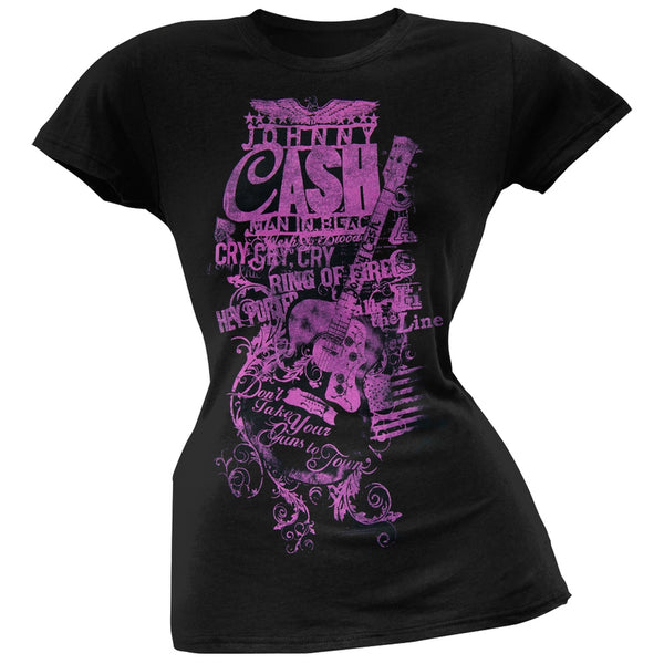 Johnny Cash - Lyrics Juniors T-Shirt